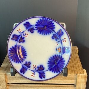 Gaudy Ironstone Flow Blue Plate
